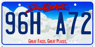 SD license plate 96HA72