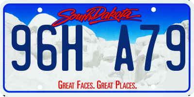 SD license plate 96HA79