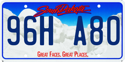 SD license plate 96HA80