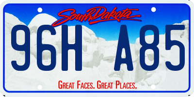 SD license plate 96HA85