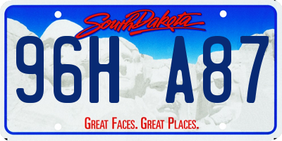 SD license plate 96HA87