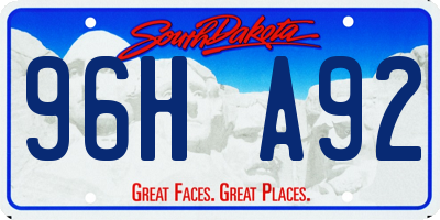 SD license plate 96HA92