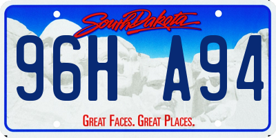 SD license plate 96HA94