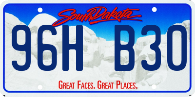 SD license plate 96HB30