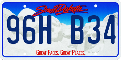 SD license plate 96HB34