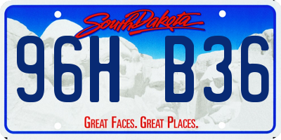 SD license plate 96HB36