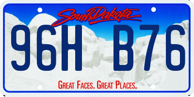 SD license plate 96HB76
