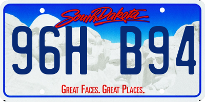 SD license plate 96HB94