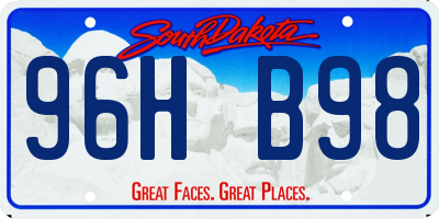 SD license plate 96HB98