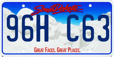 SD license plate 96HC63