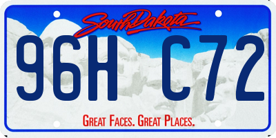 SD license plate 96HC72