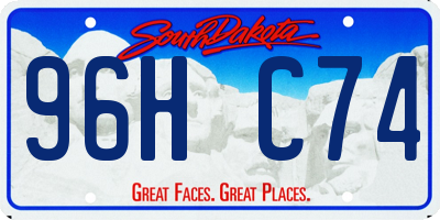 SD license plate 96HC74