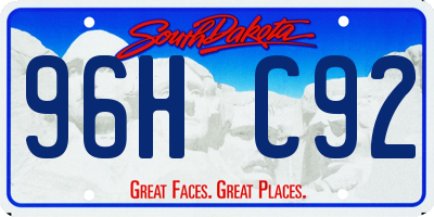 SD license plate 96HC92