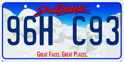 SD license plate 96HC93