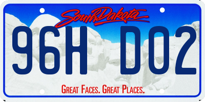 SD license plate 96HD02