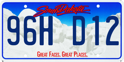 SD license plate 96HD12