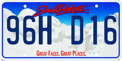SD license plate 96HD16