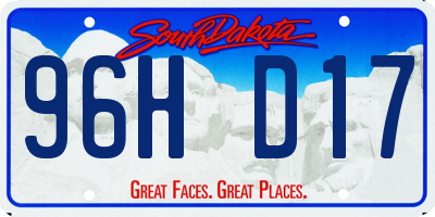 SD license plate 96HD17