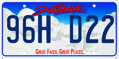 SD license plate 96HD22