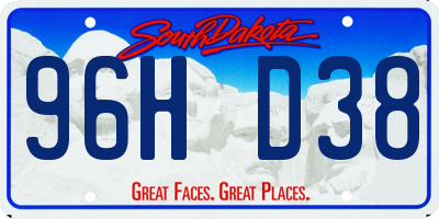 SD license plate 96HD38