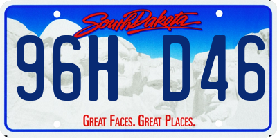 SD license plate 96HD46