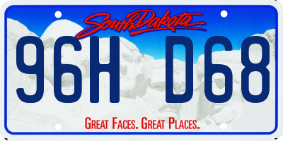 SD license plate 96HD68