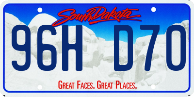 SD license plate 96HD70