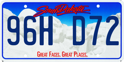 SD license plate 96HD72