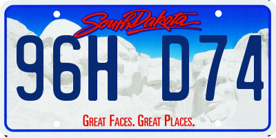 SD license plate 96HD74