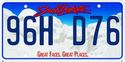 SD license plate 96HD76