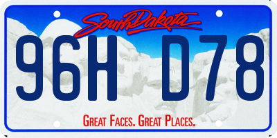 SD license plate 96HD78