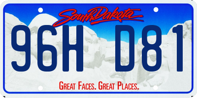 SD license plate 96HD81