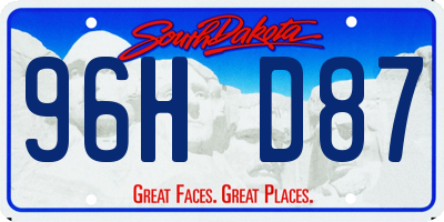 SD license plate 96HD87