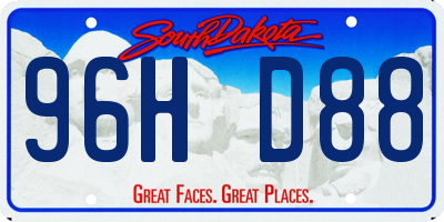 SD license plate 96HD88