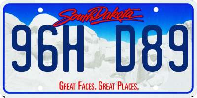 SD license plate 96HD89