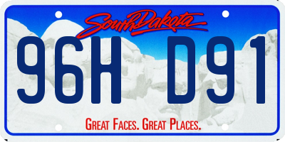 SD license plate 96HD91