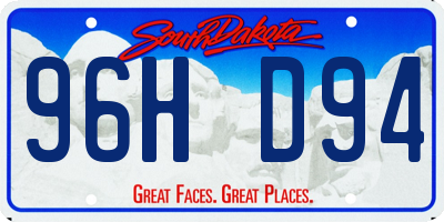 SD license plate 96HD94
