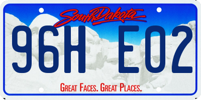 SD license plate 96HE02