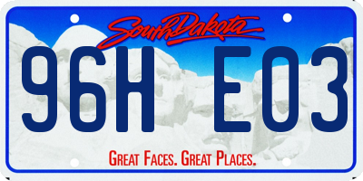 SD license plate 96HE03