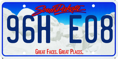 SD license plate 96HE08