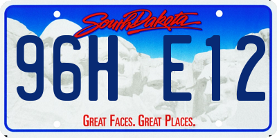 SD license plate 96HE12