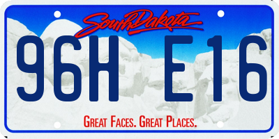 SD license plate 96HE16