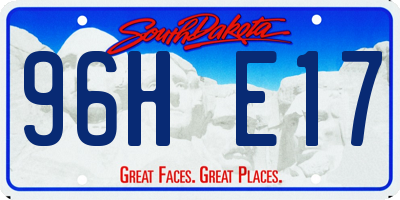 SD license plate 96HE17