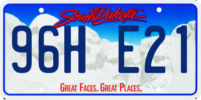 SD license plate 96HE21