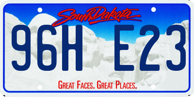 SD license plate 96HE23