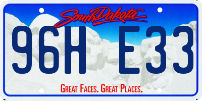 SD license plate 96HE33