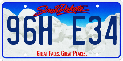 SD license plate 96HE34