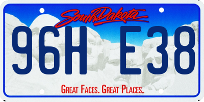 SD license plate 96HE38