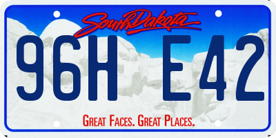 SD license plate 96HE42