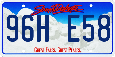 SD license plate 96HE58